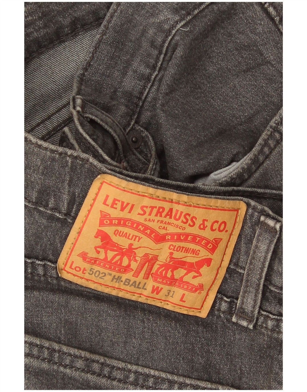 Levi's Herre 502 tilspidsede jeans W31 L29 Grå bomuld