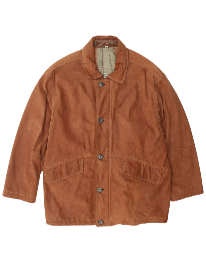Giaccomo Larusso Herre ruskindsjakke UK 42 XL brunt læder