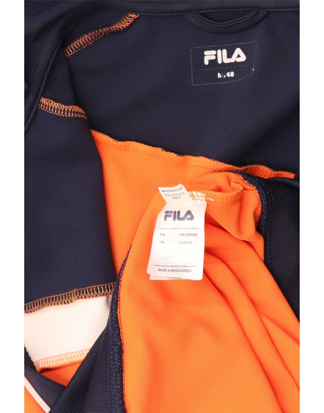 Fila Hættetrøje med lynlås til mænd Medium Orange Colourblock Polyester