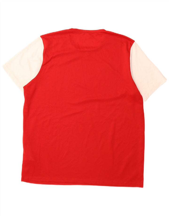 ADIDAS Mens Climalite T-Shirt Top XL Red Colourblock Polyester