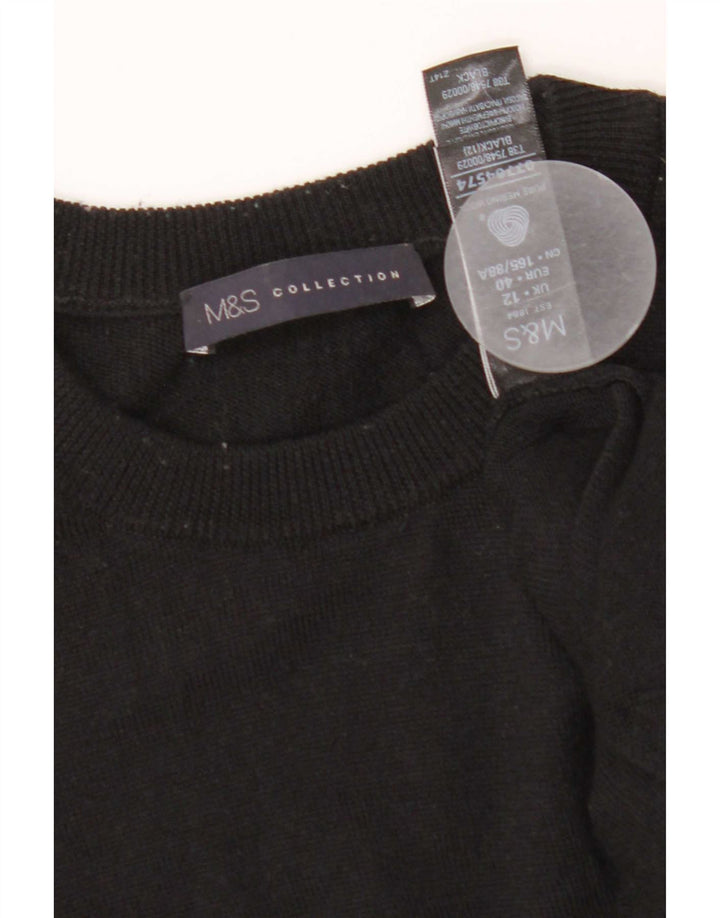 Marks & Spencer Dame Jumper Dress UK 12 Medium Black Merino Wool