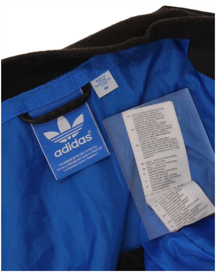 Adidas Herre Graphic Varsity Jacket UK 38 Medium Sort Colourblock Bomuld
