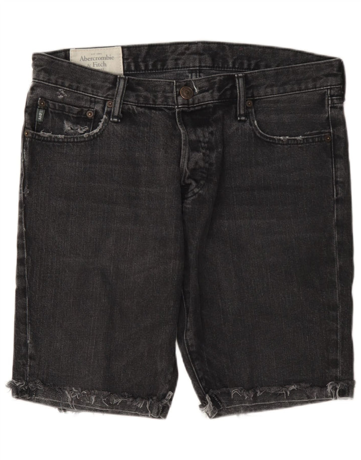 Abercrombie & Fitch denimshorts til mænd W33 mellemgrå bomuld