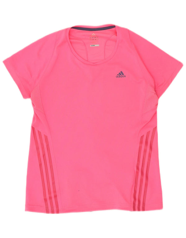 Adidas Dame Climacool T-Shirt Top UK 12 Medium Pink Polyester