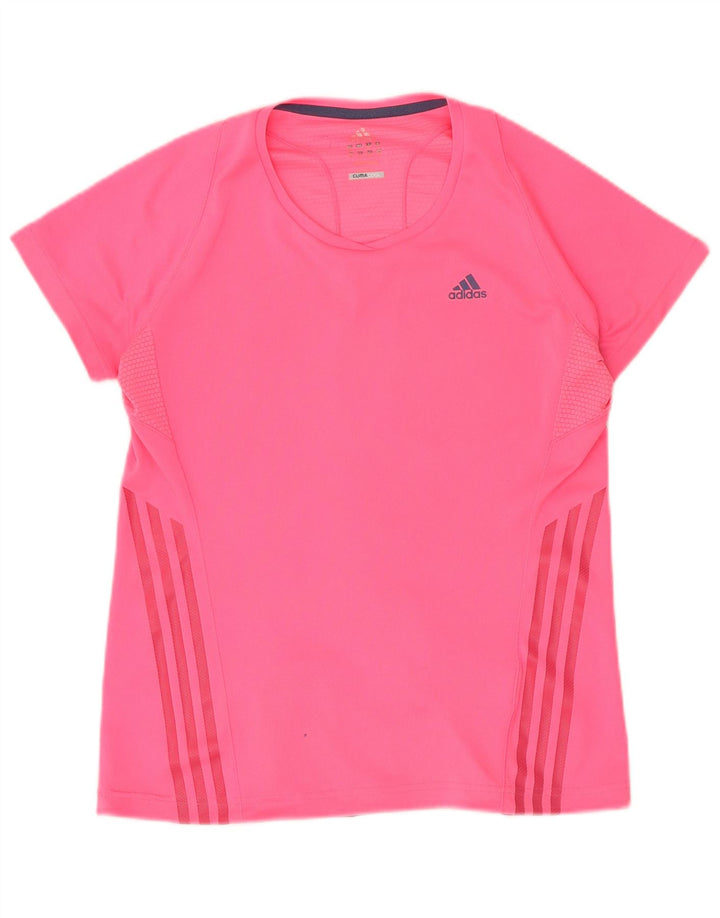Adidas Dame Climacool T-Shirt Top UK 12 Medium Pink Polyester