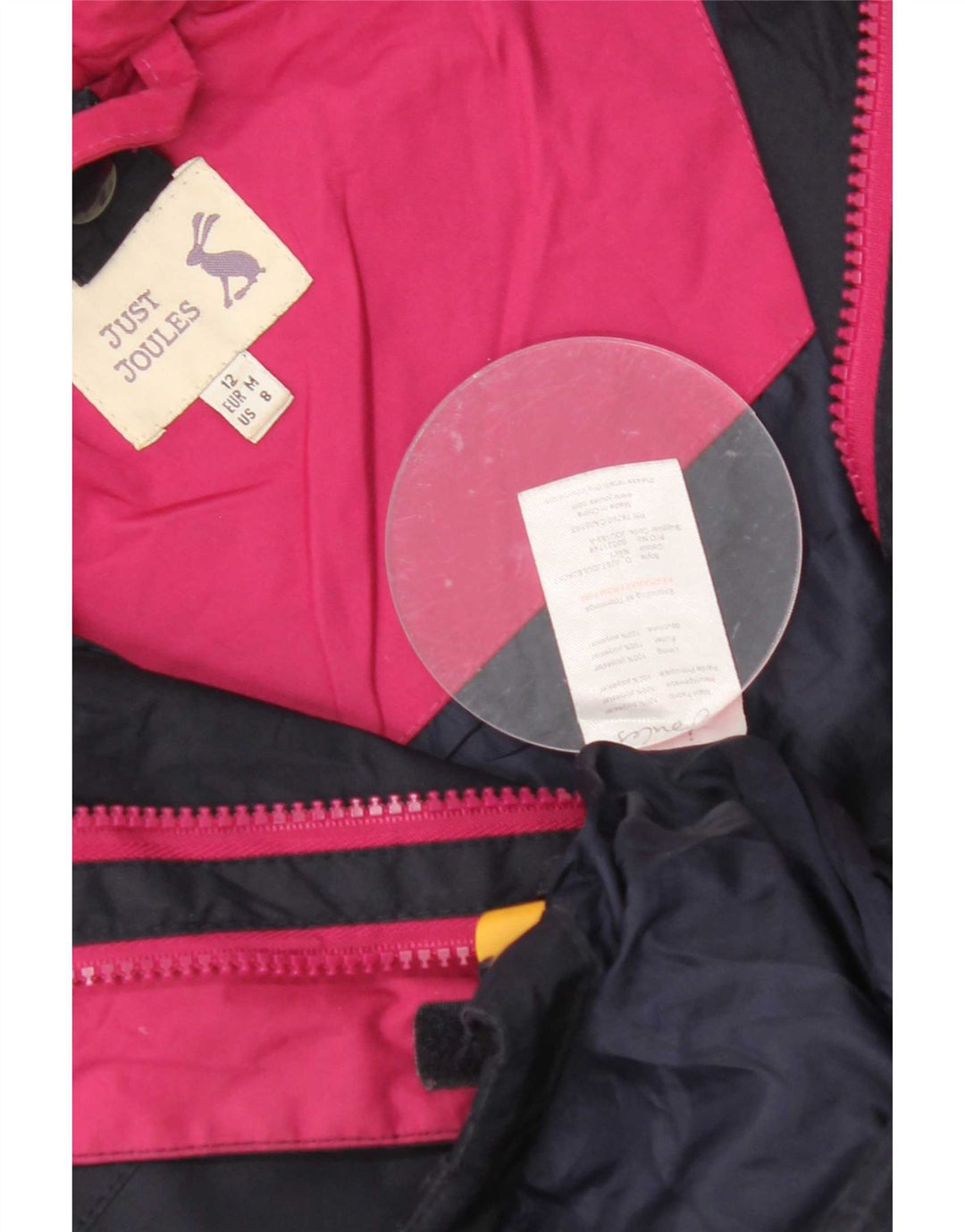 Joules Regnjakke med hætte til kvinder UK 12 Medium Navy Blue Polyester