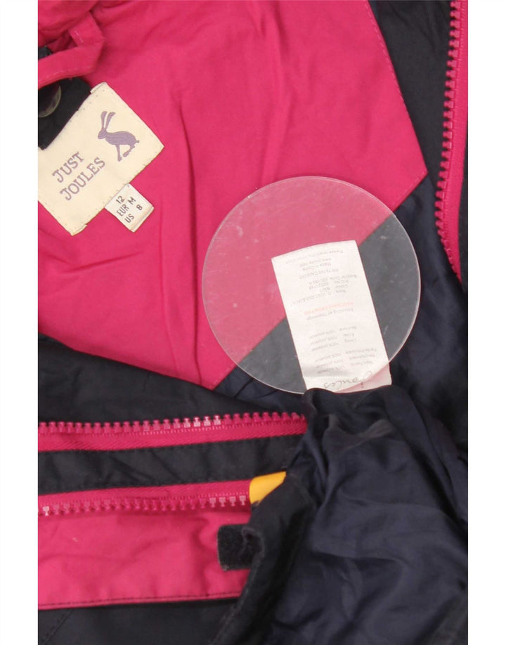 Joules Regnjakke med hætte til kvinder UK 12 Medium Navy Blue Polyester