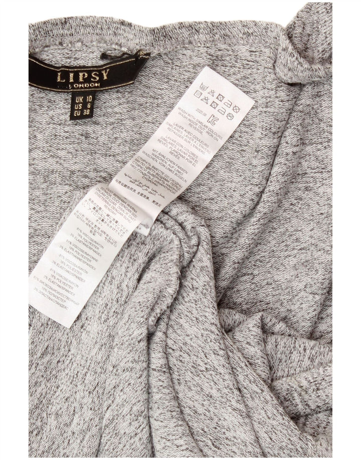 Lipsy Womens Oversized Longline Cardigan Sweater UK 10 Small Grey Flecked