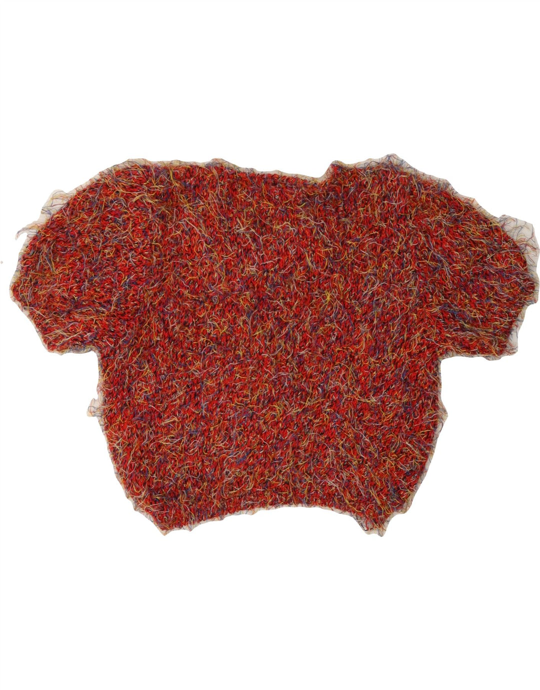 OLTREMODA Womens Crop V-Neck Jumper Sweater UK 12 Medium Red Flecked Vintage Oltremoda and Second-Hand Oltremoda from Messina Hembry 