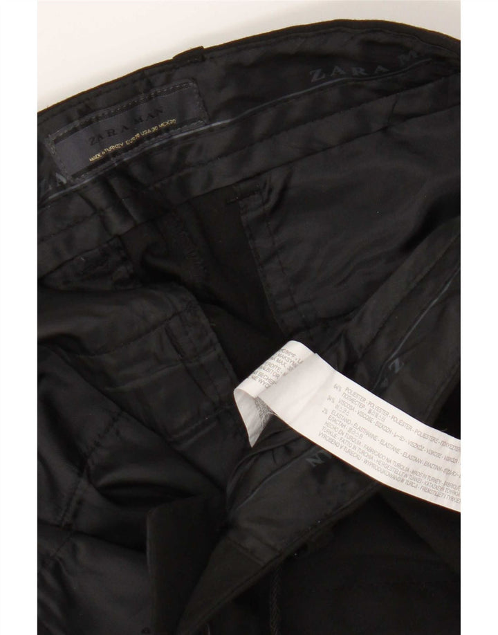 Zara Herre Joggers Chino Bukser EU 38 Small W30 L29 Sort Polyester