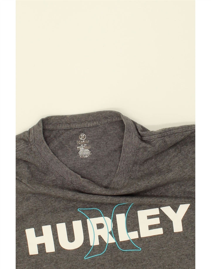 HURLEY Mens Graphic T-Shirt Top Medium Grey Vintage Hurley and Second-Hand Hurley from Messina Hembry 