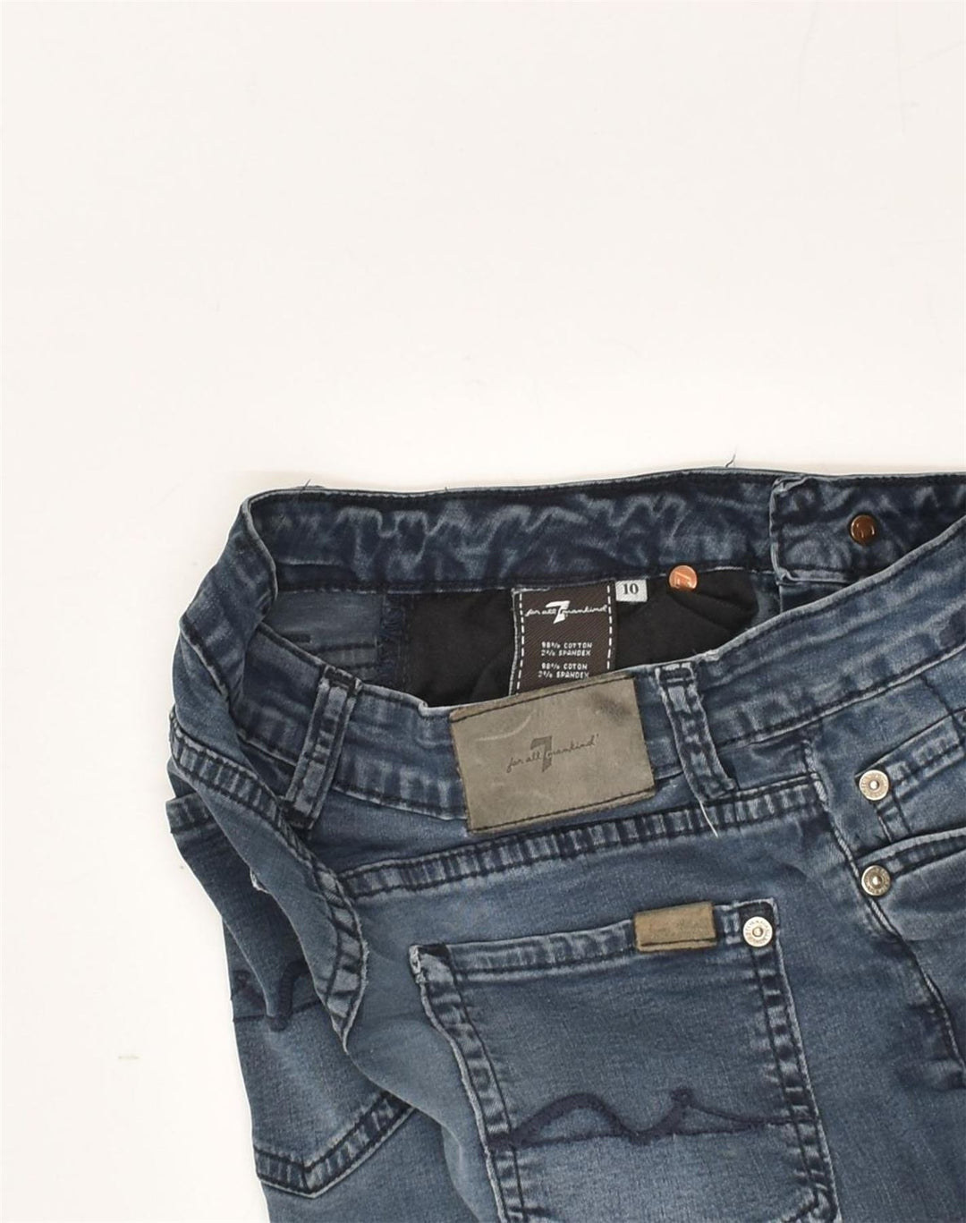 7 FOR ALL MANKIND Girls Straight Jeans 9-10 Years W26 L26  Grey Cotton | Vintage 7 For All Mankind | Thrift | Second-Hand 7 For All Mankind | Used Clothing | Messina Hembry 
