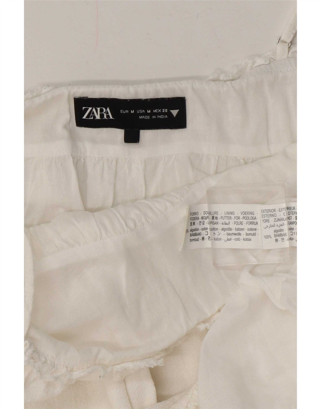 Zara Dame Sundress UK 12 Medium White Bomuld