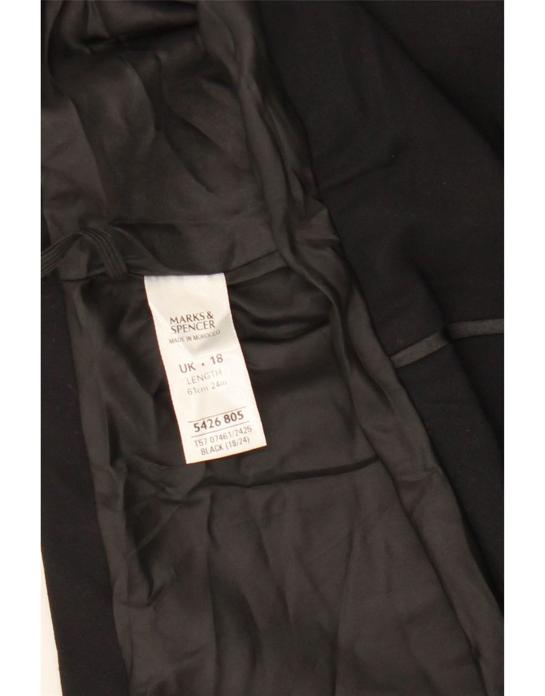 Marks & Spencer A-line nederdel til kvinder UK 18 XL W40 sort polyester