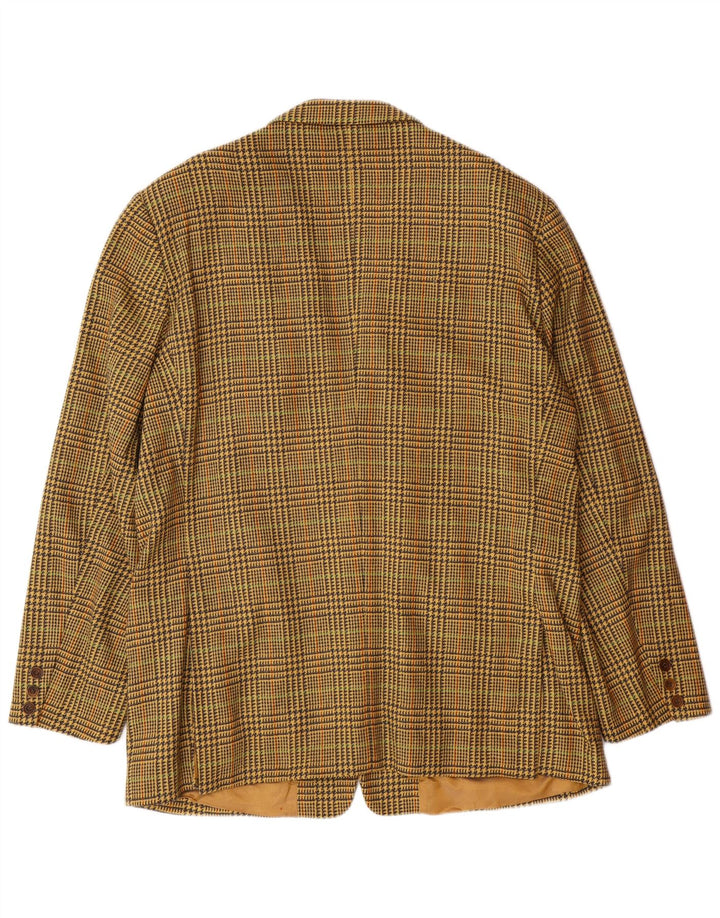 BYBLOS Herre 3-knaps blazerjakke IT 54 2XL Gul Houndstooth