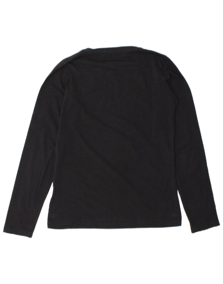Trussardi Jeans Dame Grafisk Top Langærmet UK 12 Medium Sort
