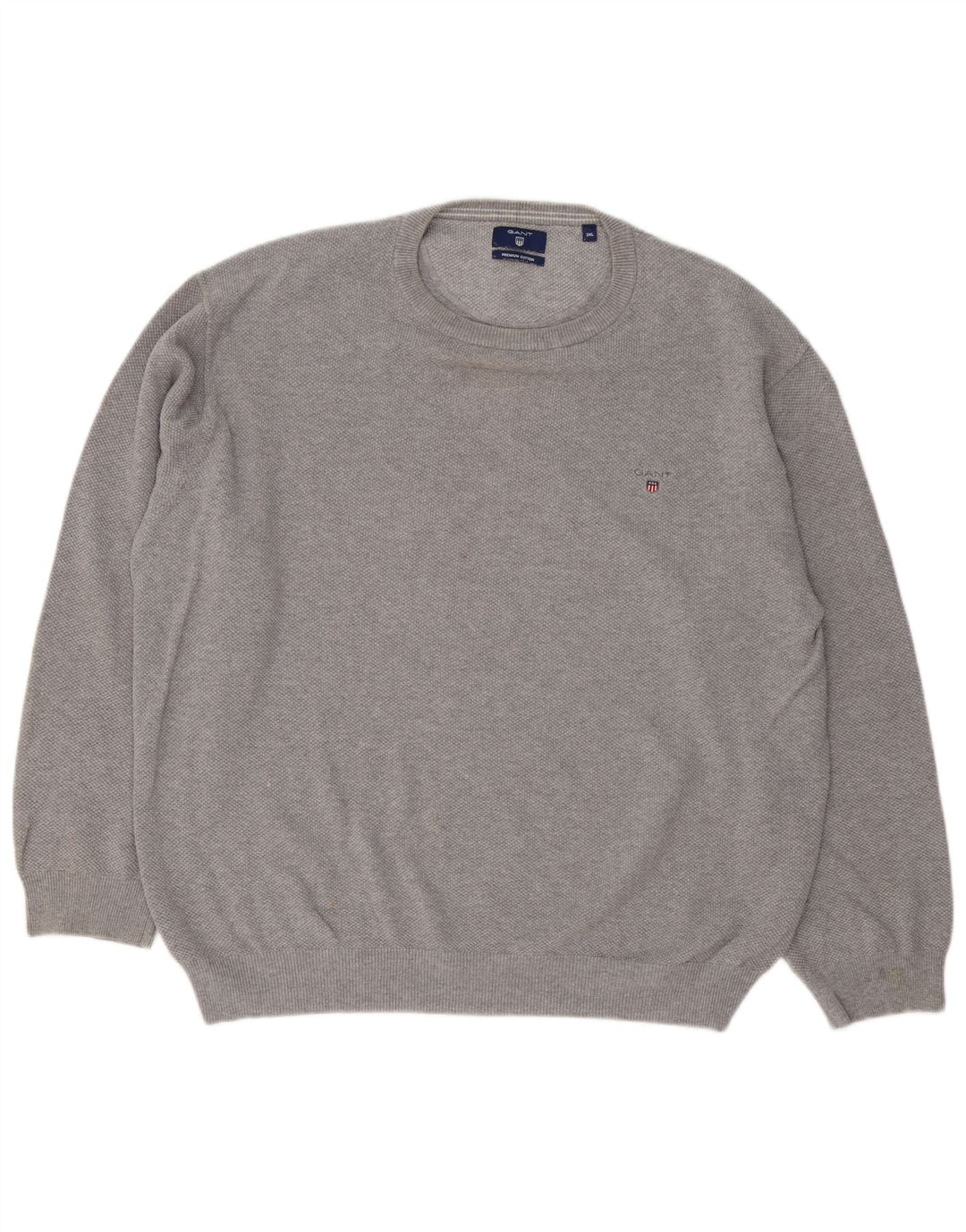 Gant herre rund hals sweater 3XL grå bomuld