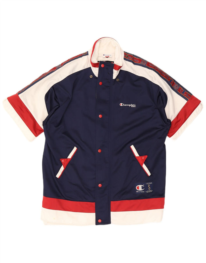 Champion Herre kortærmet træningsdragt Topjakke Small Navy Blue Colourblock