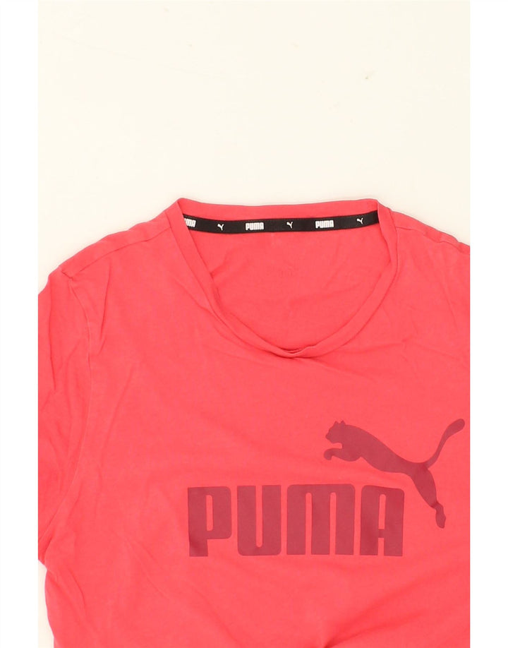PUMA Womens Graphic T-Shirt Top UK 12 Medium Red Cotton Vintage Puma and Second-Hand Puma from Messina Hembry 