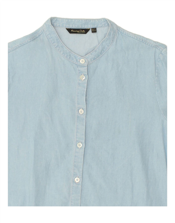 MASSIMO DUTTI Womens Short Sleeve Shirt EU 38 Small Blue Cotton Vintage Massimo Dutti and Second-Hand Massimo Dutti from Messina Hembry 