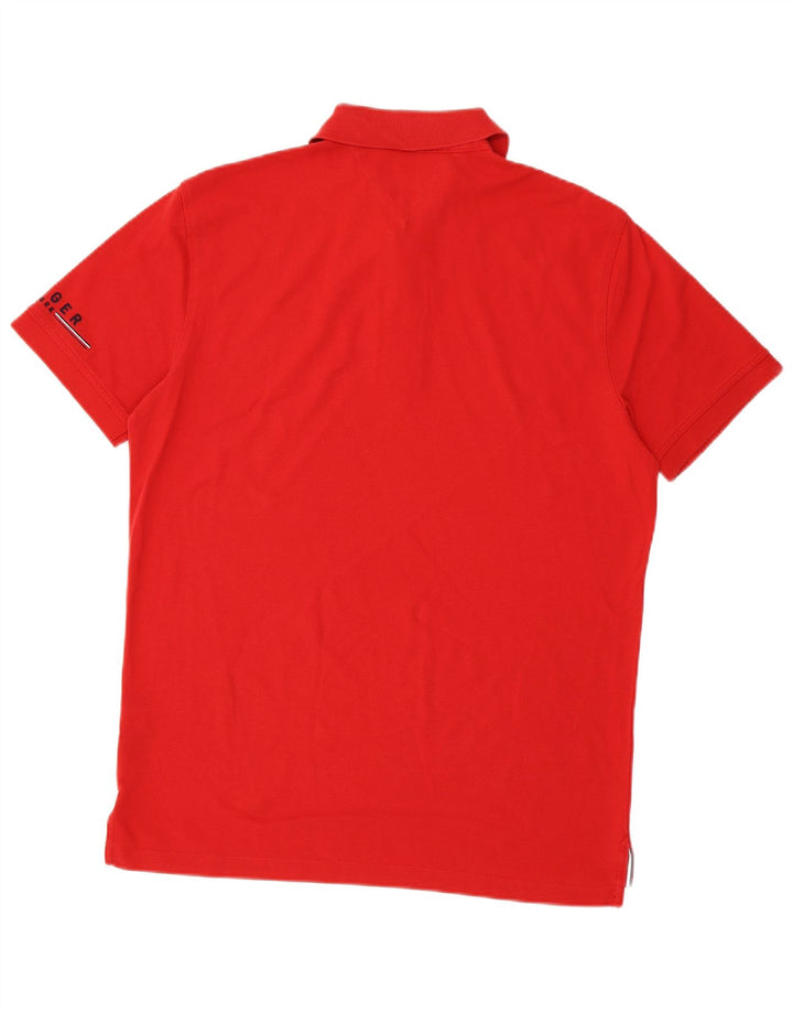 Tommy Hilfiger Herre Grafisk Regular Fit Polo Shirt Stor Rød Bomuld