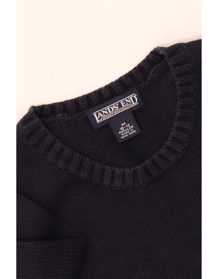 Lands End Boys Boat Neck Jumper Sweater 10-11 År Medium Navy Blue