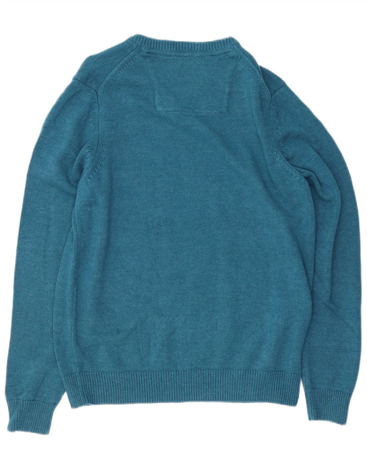 IZOD Herre V-hals sweater mellemblå bomuld