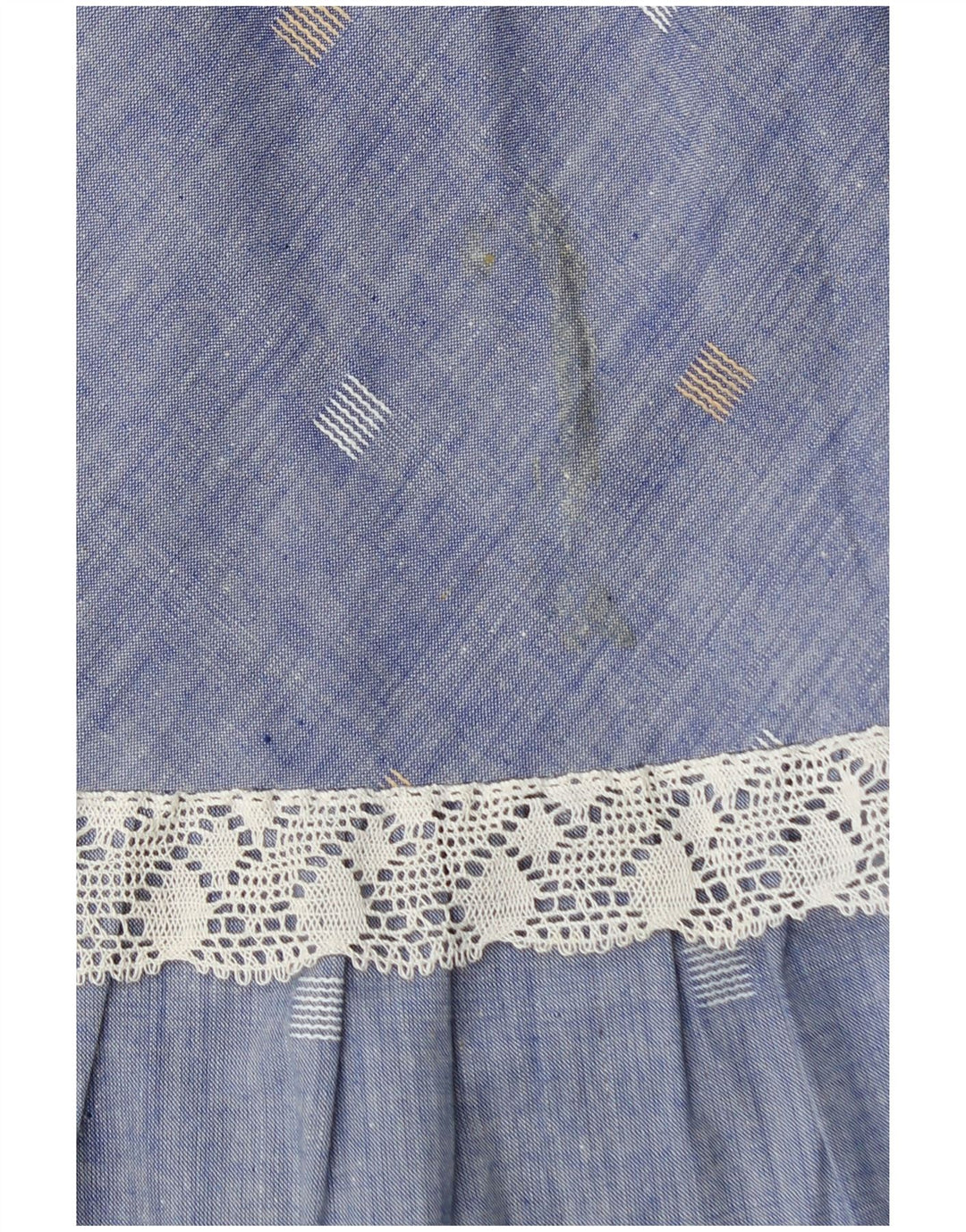 Vintage dame Maxi-nederdel W28 Medium Blue Spotted