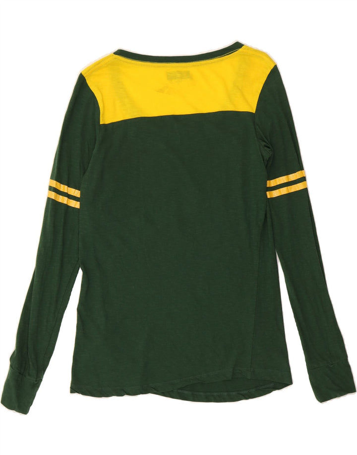 NFL TEAM APPAREL Womens Graphic Top Long Sleeve UK 12 Medium Green Vintage NFL TEAM APPAREL and Second-Hand NFL TEAM APPAREL from Messina Hembry 
