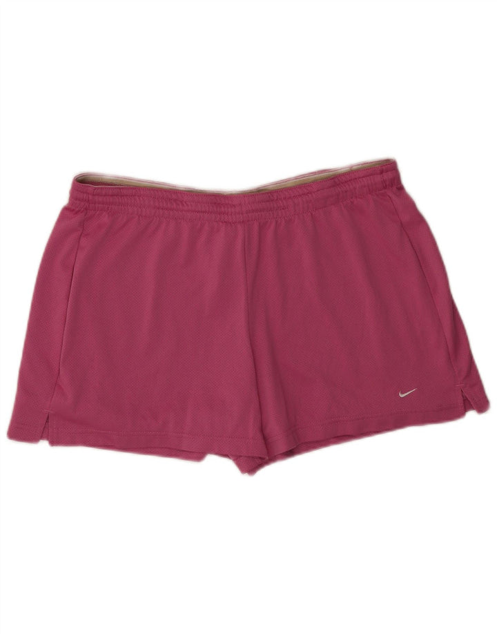 NIKE sportsshorts til kvinder US 12/14 Large Pink Polyester