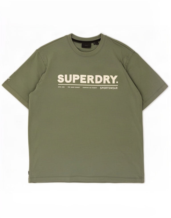 Superdry Grafisk T-shirt top til mænd Stor grøn bomuld