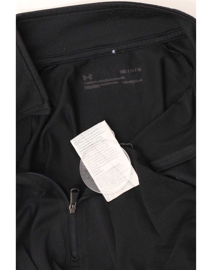 Under Armour Herre Heat Gear Zip Neck Pullover Træningsdragt Top Medium Sort