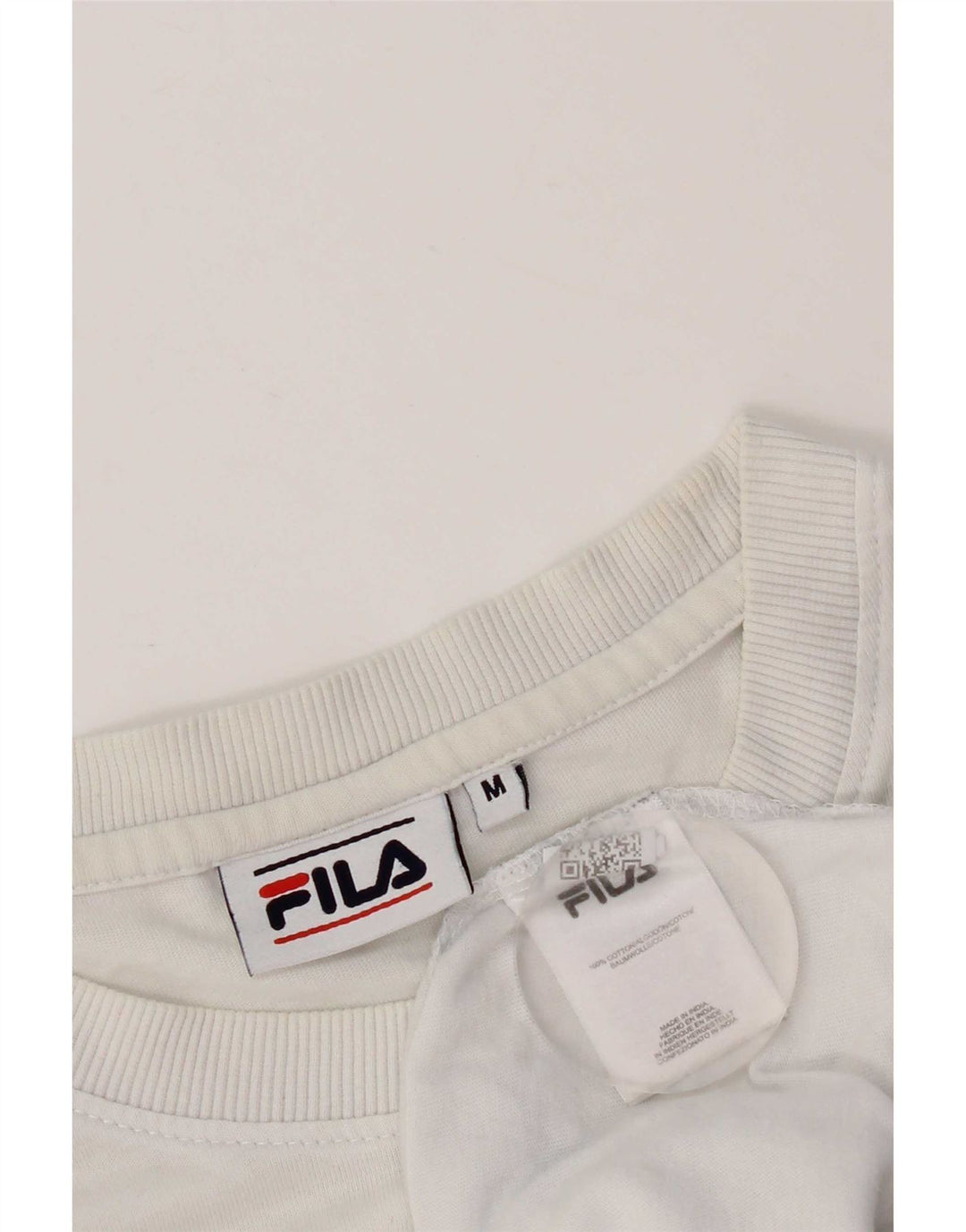 Fila Herre Grafisk T-Shirt Top Medium Hvid Bomuld