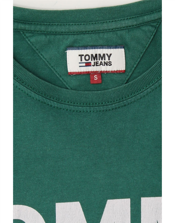 TOMMY HILFIGER Mens Graphic T-Shirt Top Small Green Vintage Tommy Hilfiger and Second-Hand Tommy Hilfiger from Messina Hembry 