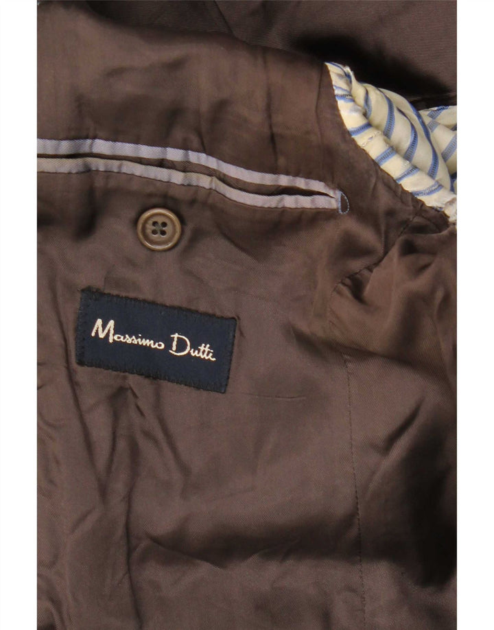 Massimo Dutti Herre 2-knaps blazerjakke EU 40 Mellemgrå nålestribet uld
