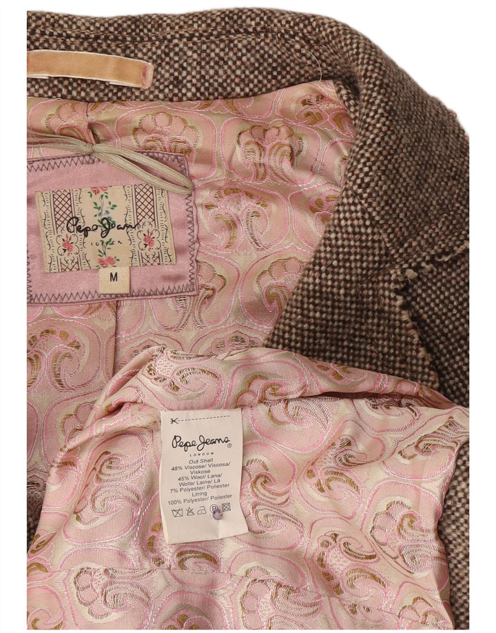 PEPE Jeans Dame 2 Button Blazer Jacket UK 12 Medium Grey Viscose