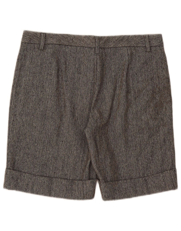 Benetton Womens High Waist Casual Shorts IT 42 Medium W32 Grey Pinstripe