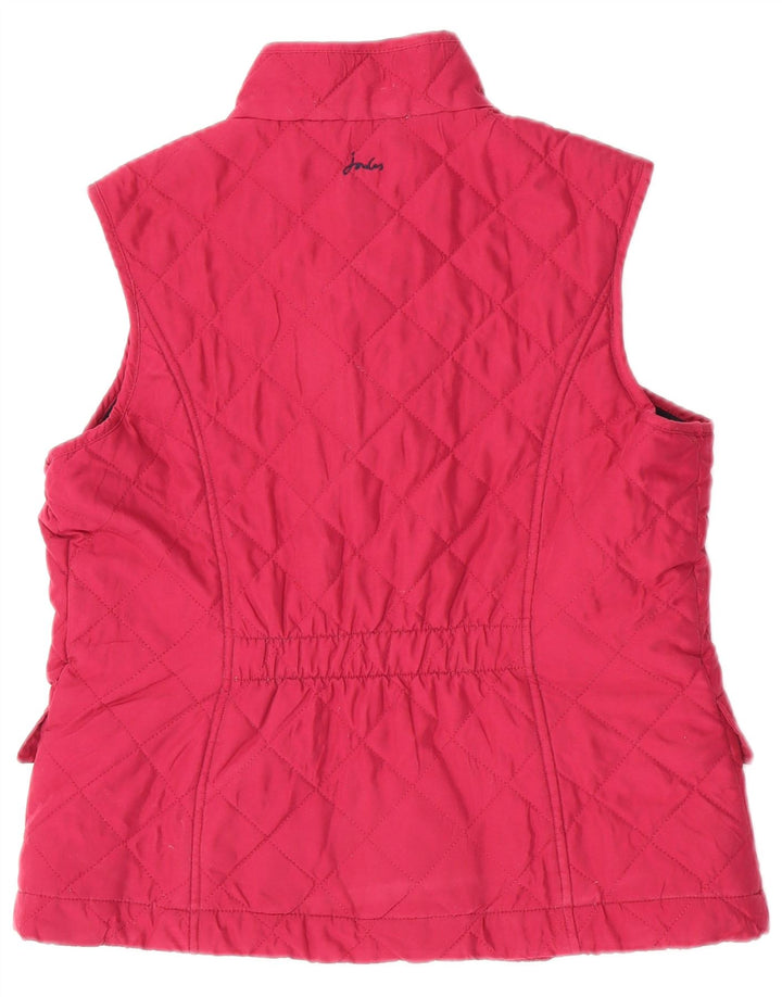 Joules Womens Quilted Gilet UK 16 Large Pink Polyester
