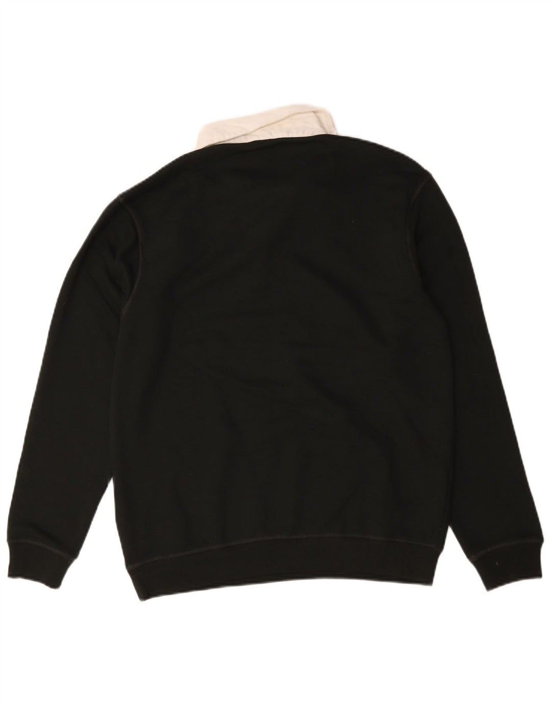 Zara Herre Polo Neck Sweatshirt Jumper lille sort bomuld