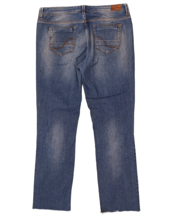 Fat Face Dame Distressed Straight Jeans W30 L28 Blå Bomuld