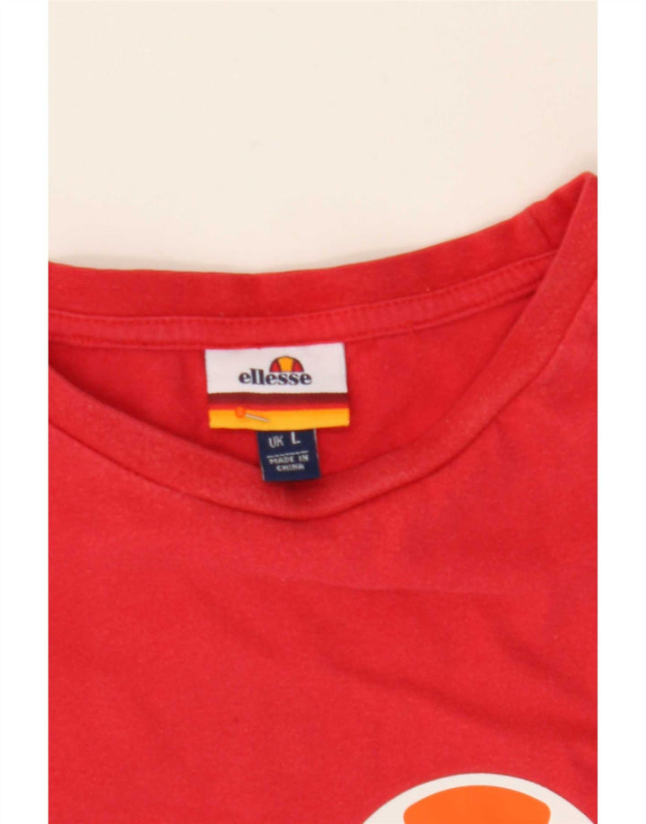 Ellesse Herre Grafisk T-Shirt Top Stor Rød