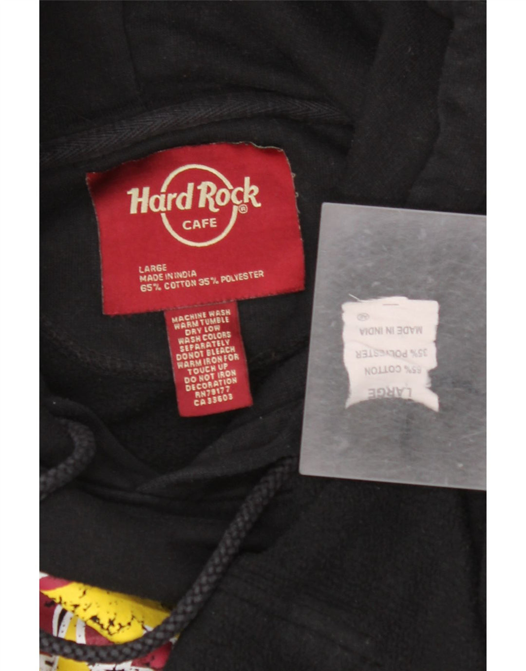 HARD ROCK CAFE Herre Vienna Graphic Hoodie Jumper Stor Sort Bomuld