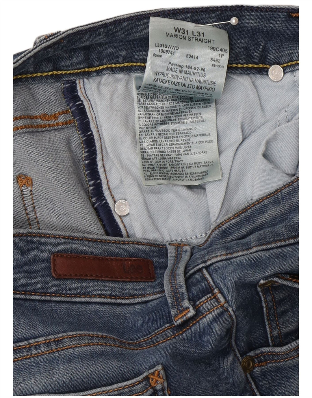 Lee Herre Marion Straight Jeans W31 L31 Blå Bomuld