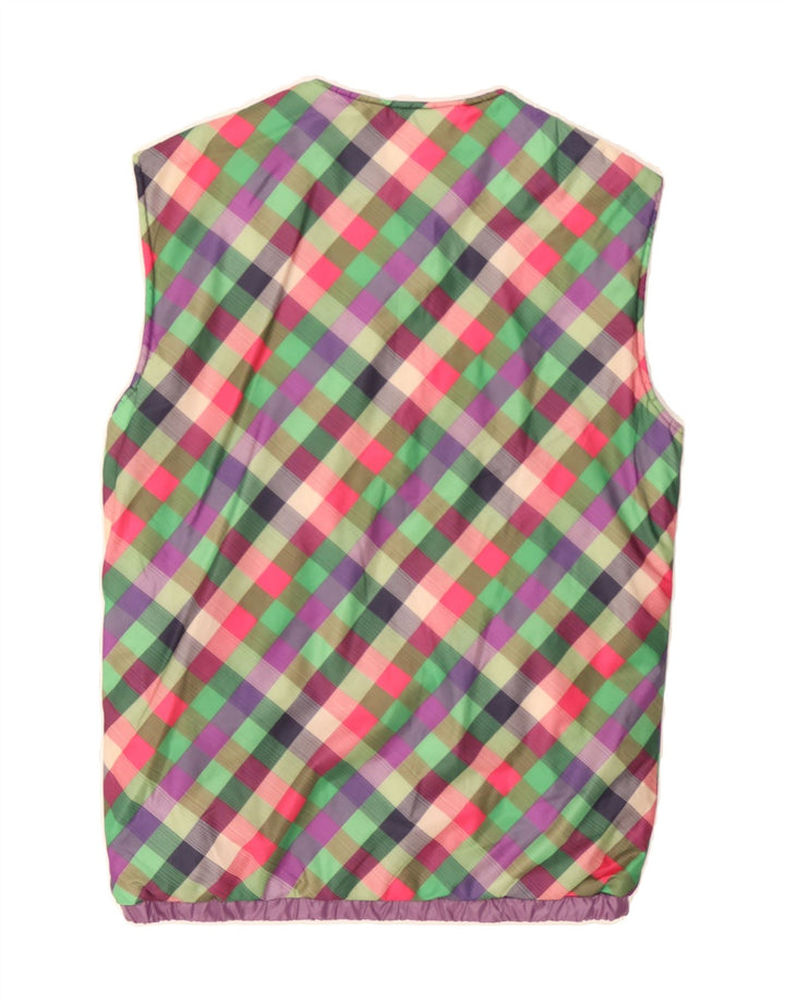 SAMAS Womens Padded Reversible Gilet UK 12 Medium  Multicoloured Check Vintage Samas and Second-Hand Samas from Messina Hembry 