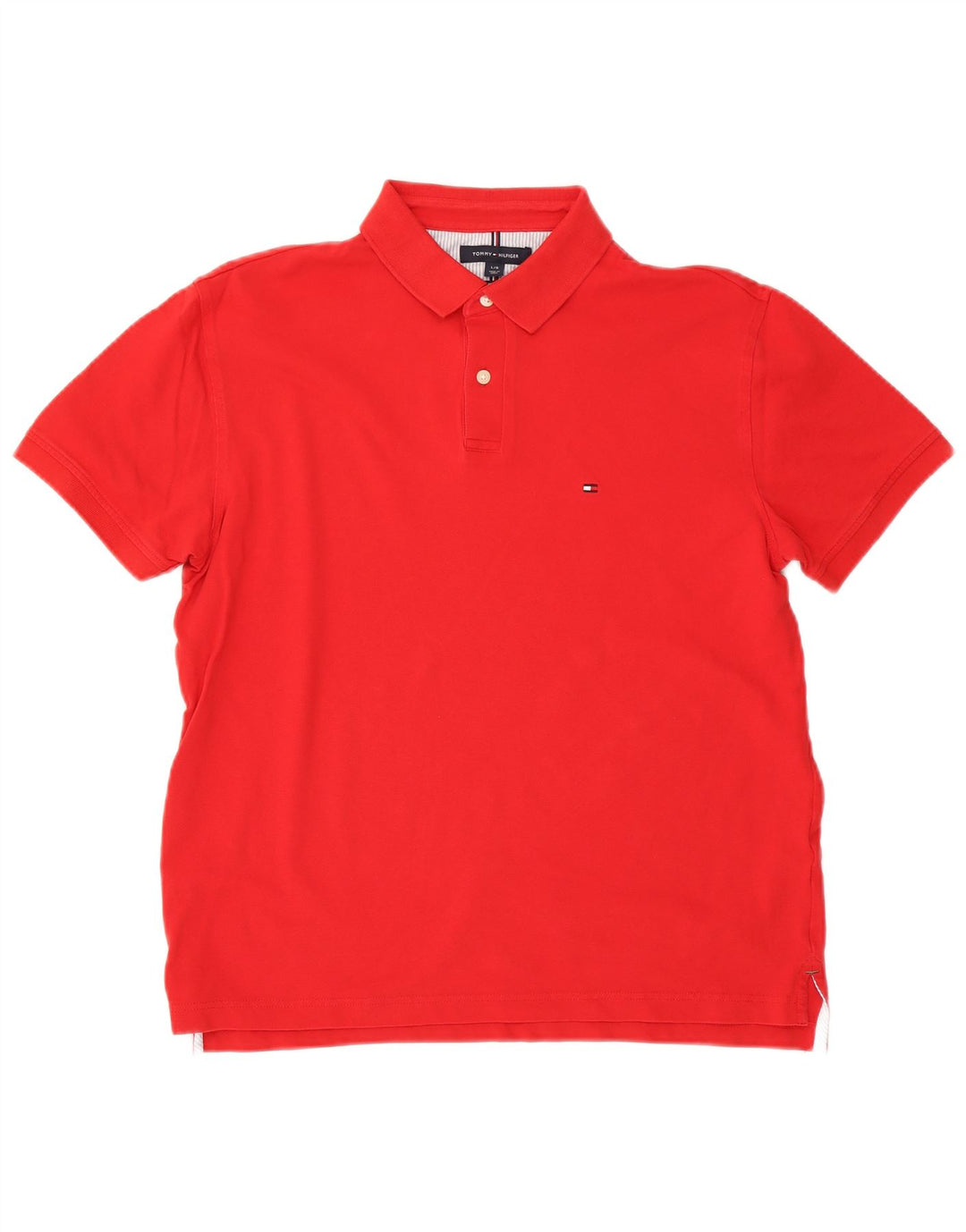 Tommy Hilfiger Herre Regular Fit Polo Shirt Stor Rød Bomuld