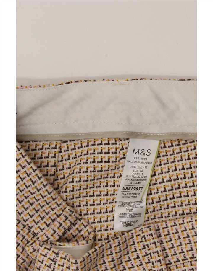 Marks & Spencer Kvinder abstrakt mønster cropped bukser UK 12 Medium W30 L