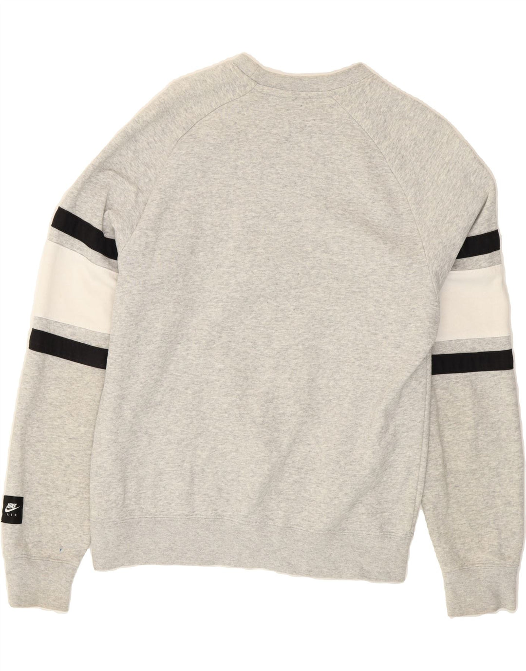 NIKE Womens Oversized Graphic Sweatshirt Jumper UK 6 XS Grey Colourblock Vintage Nike and Second-Hand Nike from Messina Hembry 