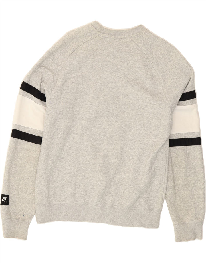 NIKE Womens Oversized Graphic Sweatshirt Jumper UK 6 XS Grey Colourblock Vintage Nike and Second-Hand Nike from Messina Hembry 