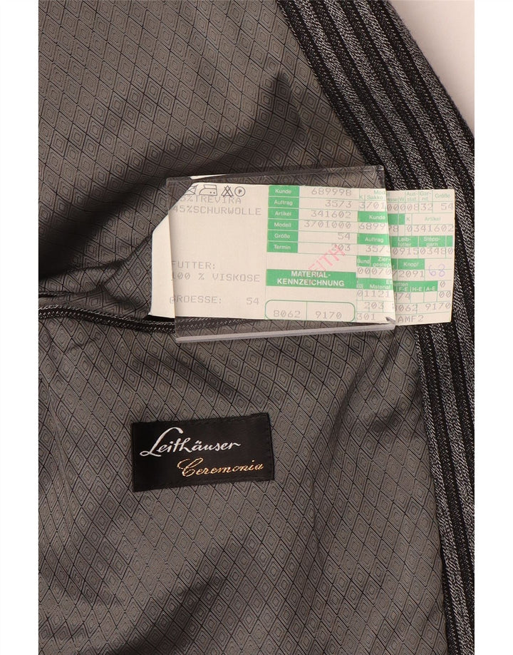 Leithauser Herre 1-knap blazerjakke EU 54 2XL Gråstribet Trevira