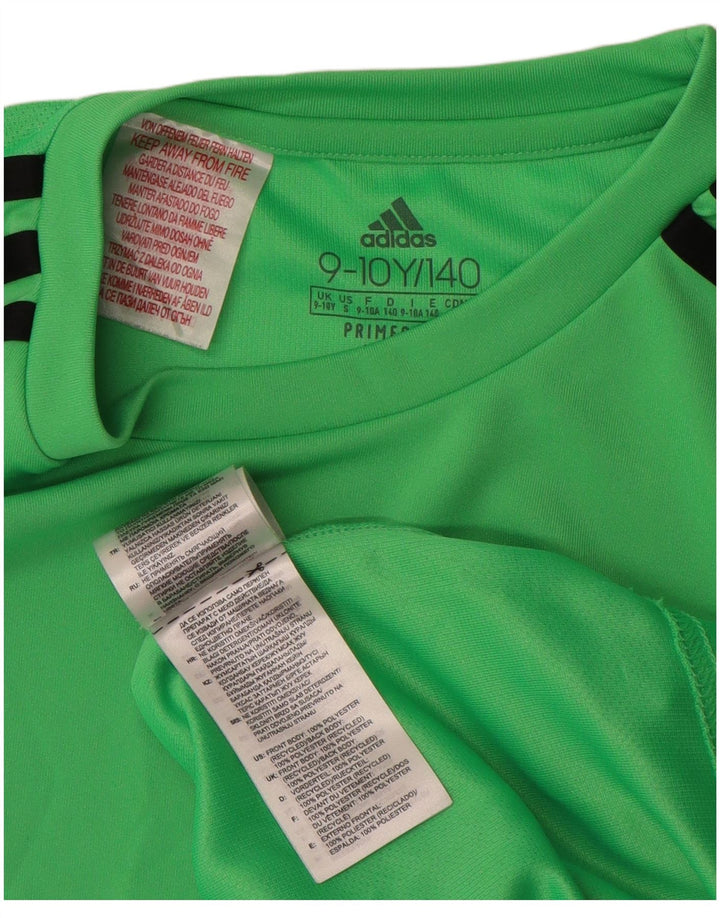 Adidas Boys Aeroready T-Shirt Top 9-10 År Grøn Polyester